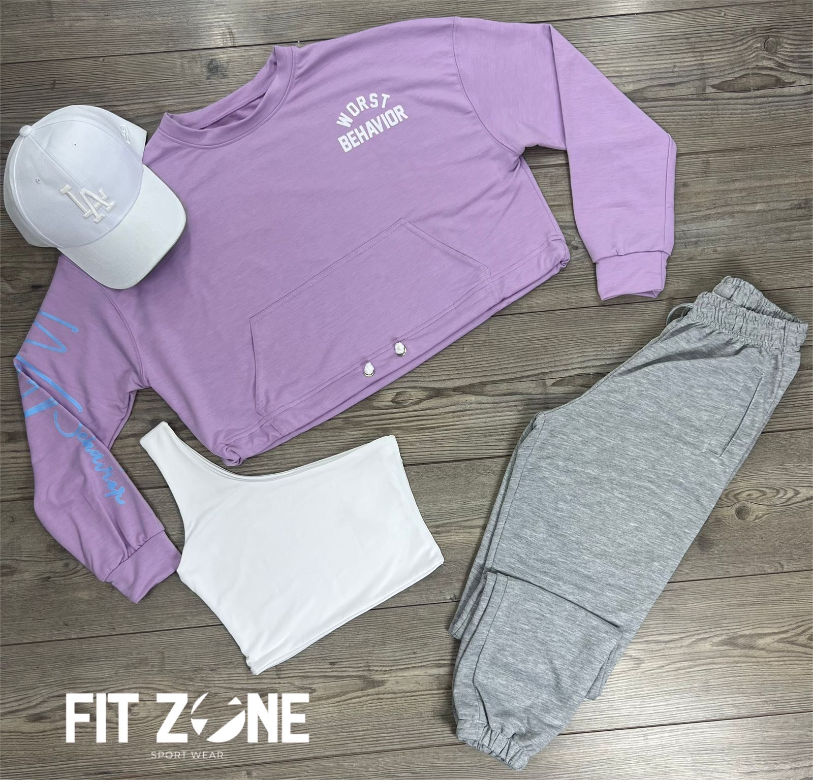 TOTAL LOOK CROP+JOGGER+BUZO CORDÓN