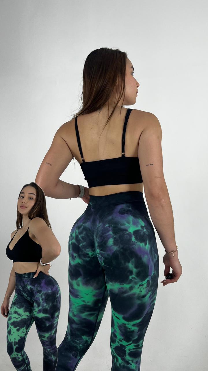 Licras verde tie dye push up