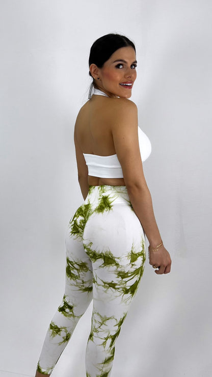 Stampa licra Blanca verde bosque