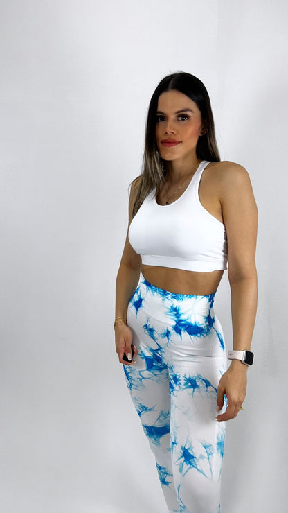 Stampa licra Blanca azul cielo